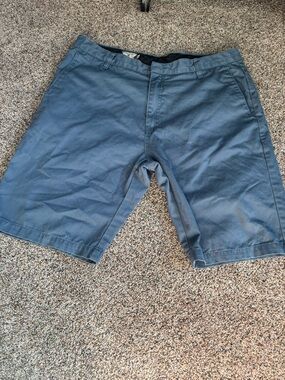 Volcom Men's Flat Front Shorts in Slate Blue 36”